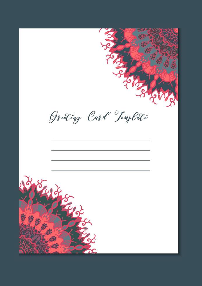 mandala oriental template card vetor