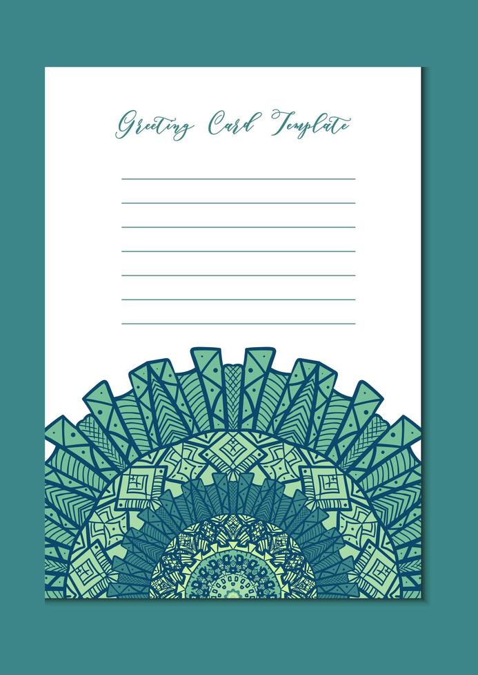 mandala oriental template card vetor