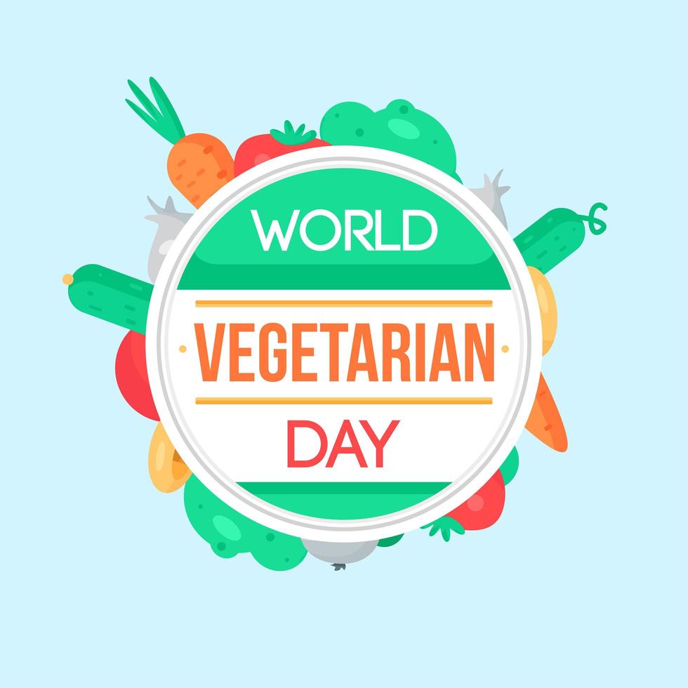 dia mundial vegetariano vetor