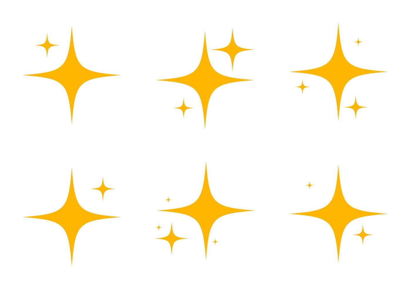 ícone de reflexo de estrelas amarelas cintilantes isolado no branco. ilustração vetorial vetor