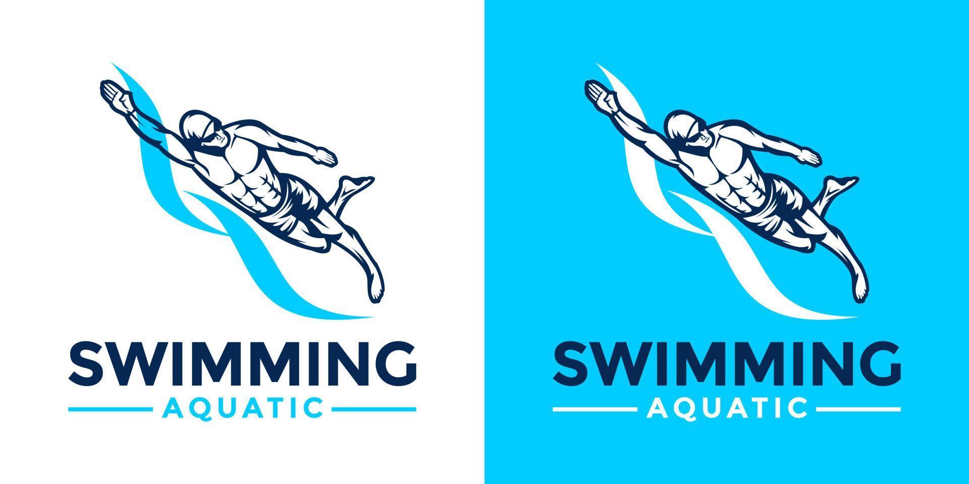 vetor de logotipo de natação