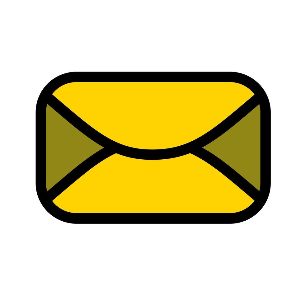 ícone do design para modelos de site amarelo. design do ícone do envelope. vetor