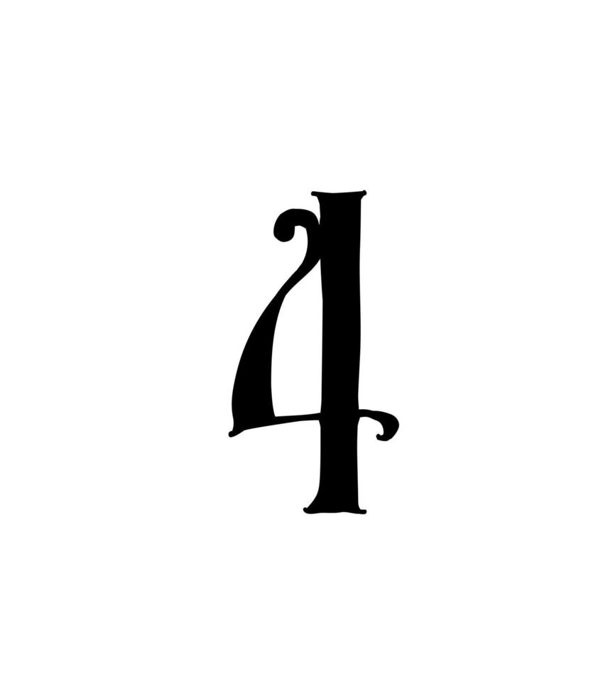 figura. vetor. logotipo da empresa. ícone para o site. número separado do alfabeto russo. estilo gótico neo-russo antigo dos séculos 17-19. vetor