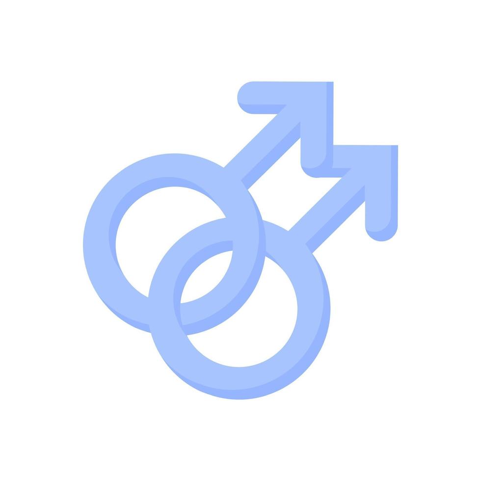 símbolo azul do gênero gay. vetor