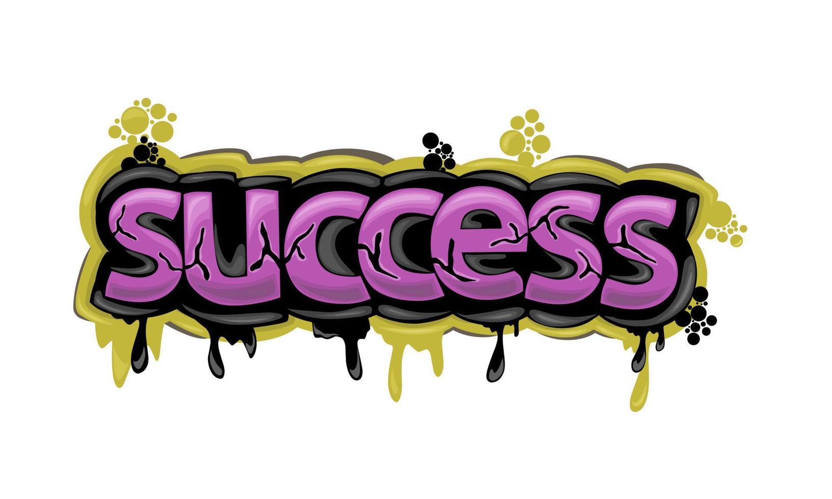 sucesso legal escrevendo design de graffiti vetor