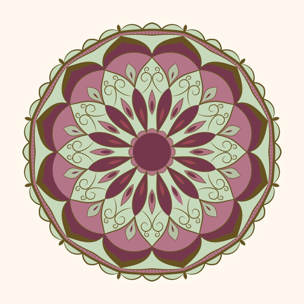 mandala art vintage color vector