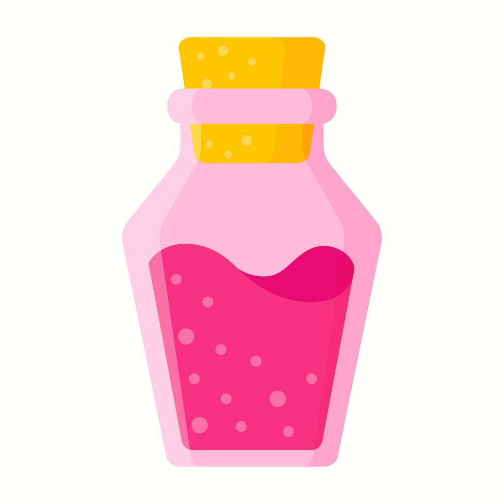poção do amor em garrafa trapézio rosa para o casamento ou dia dos namorados. vetor