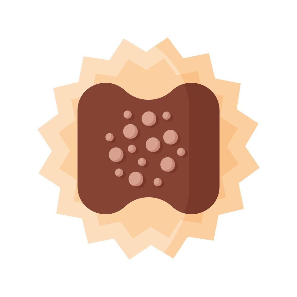 trufa de chocolate retangular com cobertura vetor