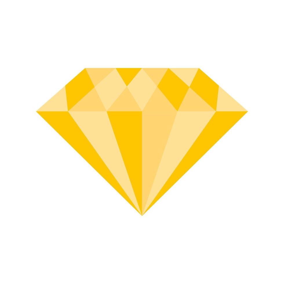 pedra preciosa ou gema de diamante amarelo. vetor