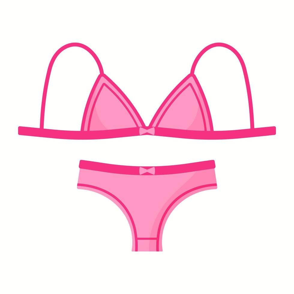 calcinha e sutiã de lingerie rosa feminino. conceito de moda. vetor