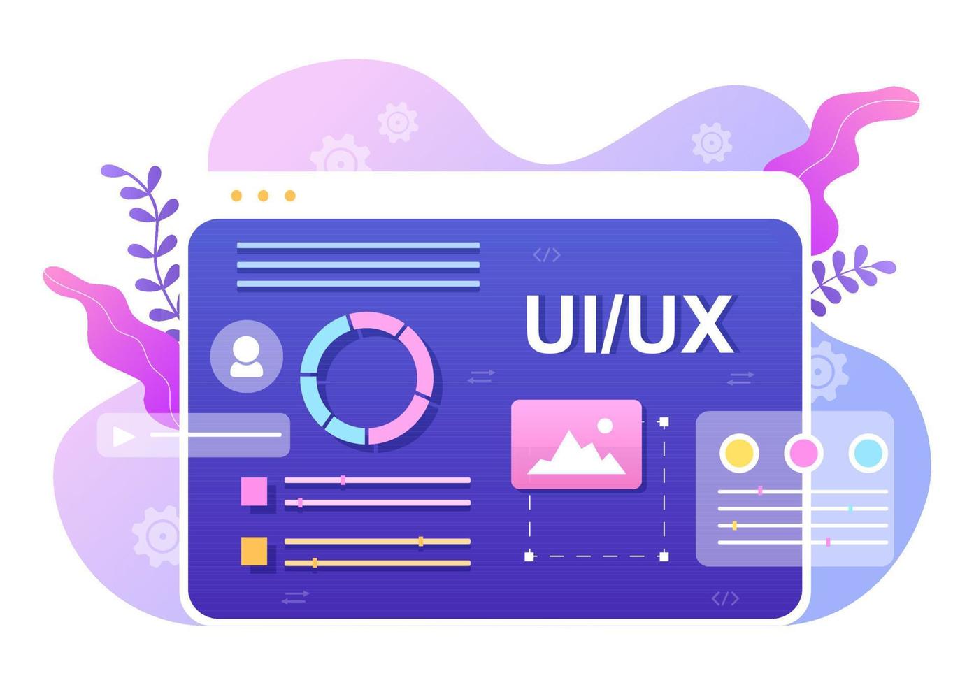 ilustração em vetor design plano de programador ui ux