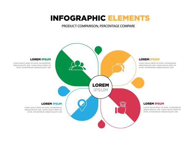Elementos do vetor para infográfico. Modelo de diagrama, gráfico, apresentação e gráfico.