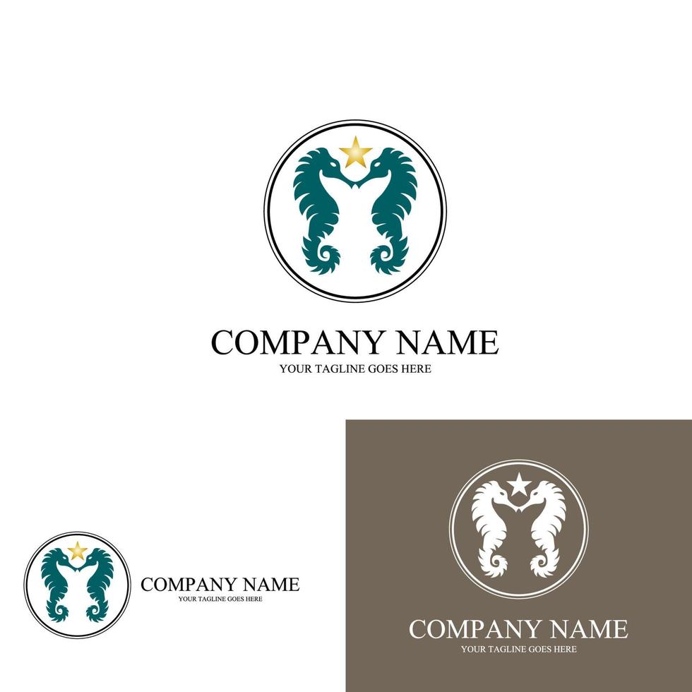 logotipo de vetor de ícone de cavalo-marinho simples grátis