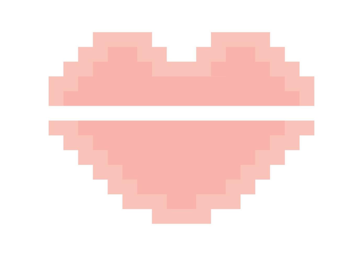 conceitos de design de coração com tema de pixel 2 vetor
