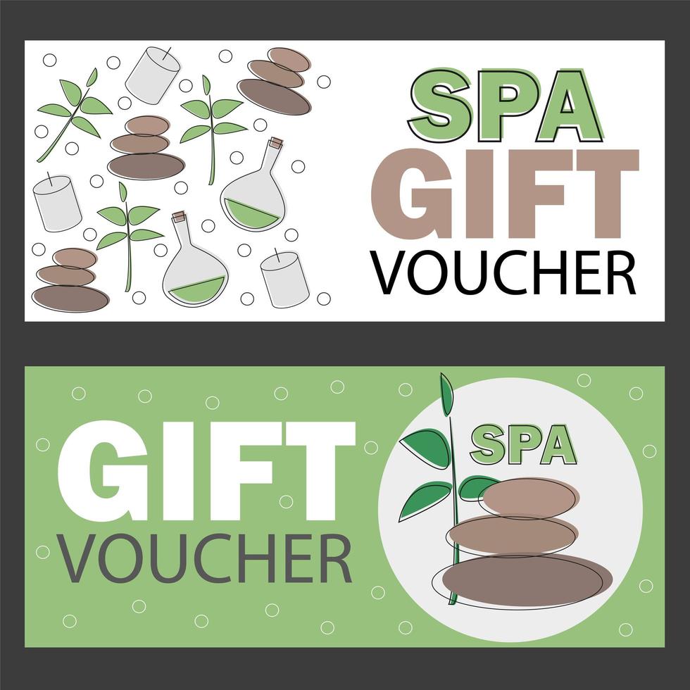 modelo de voucher de presente para spa, hotel resort, ilustração vetorial vetor