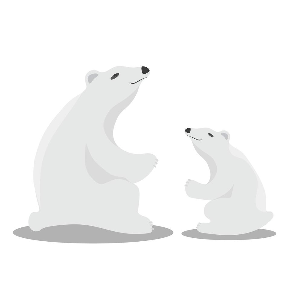 cartaz do dia internacional do urso polar. ilustração de ursos polares fofos vetor