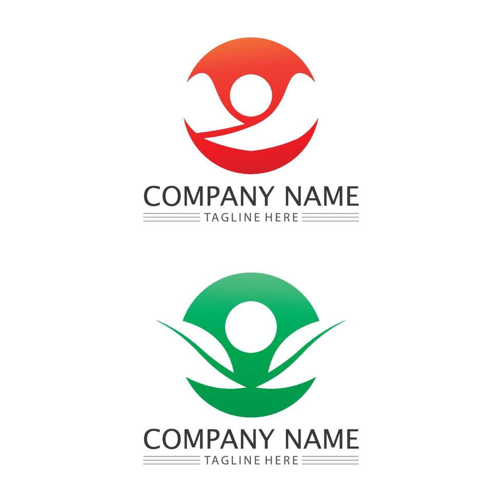 comunidade logo pessoas trabalham em equipe e negócios vetor logotipo e grupo de design família