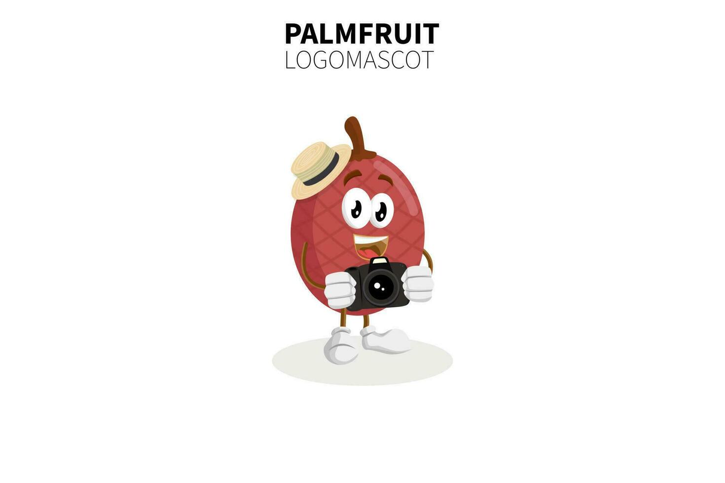 desenho animado mascote de frutas de óleo de palma, ilustração vetorial de um mascote de personagem de frutas de óleo de palma fofo vetor