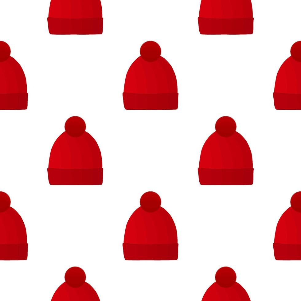 ilustração no padrão do tema chapéus de inverno gorro vetor