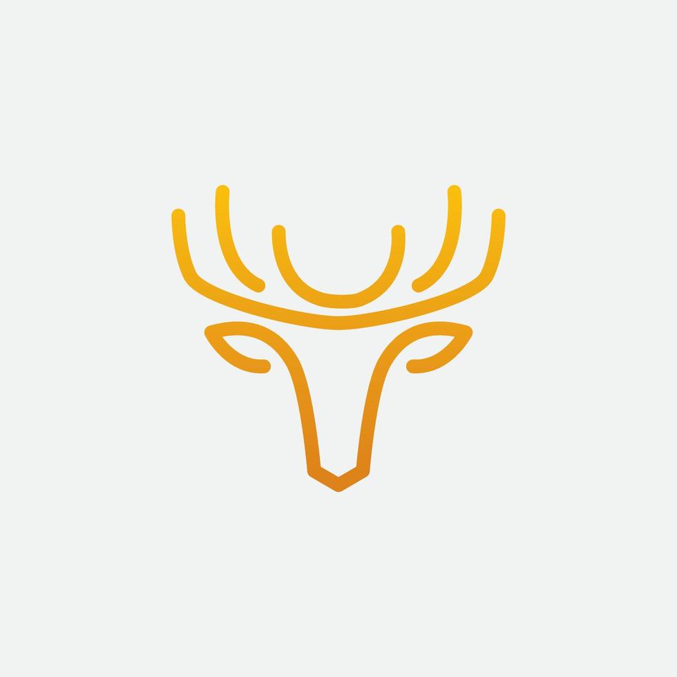 logotipo da line antler moose vetor