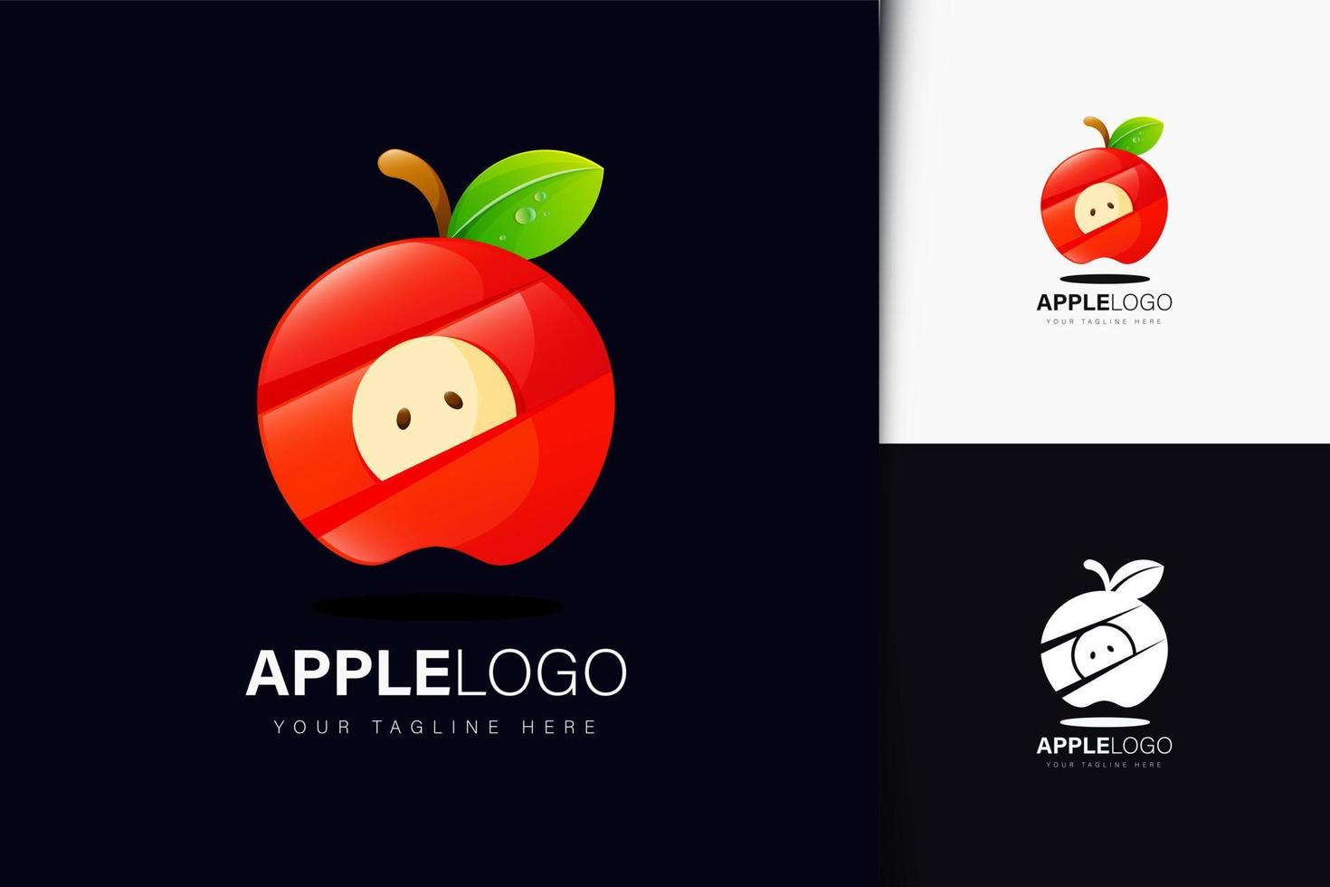 design do logotipo da apple com gradiente vetor