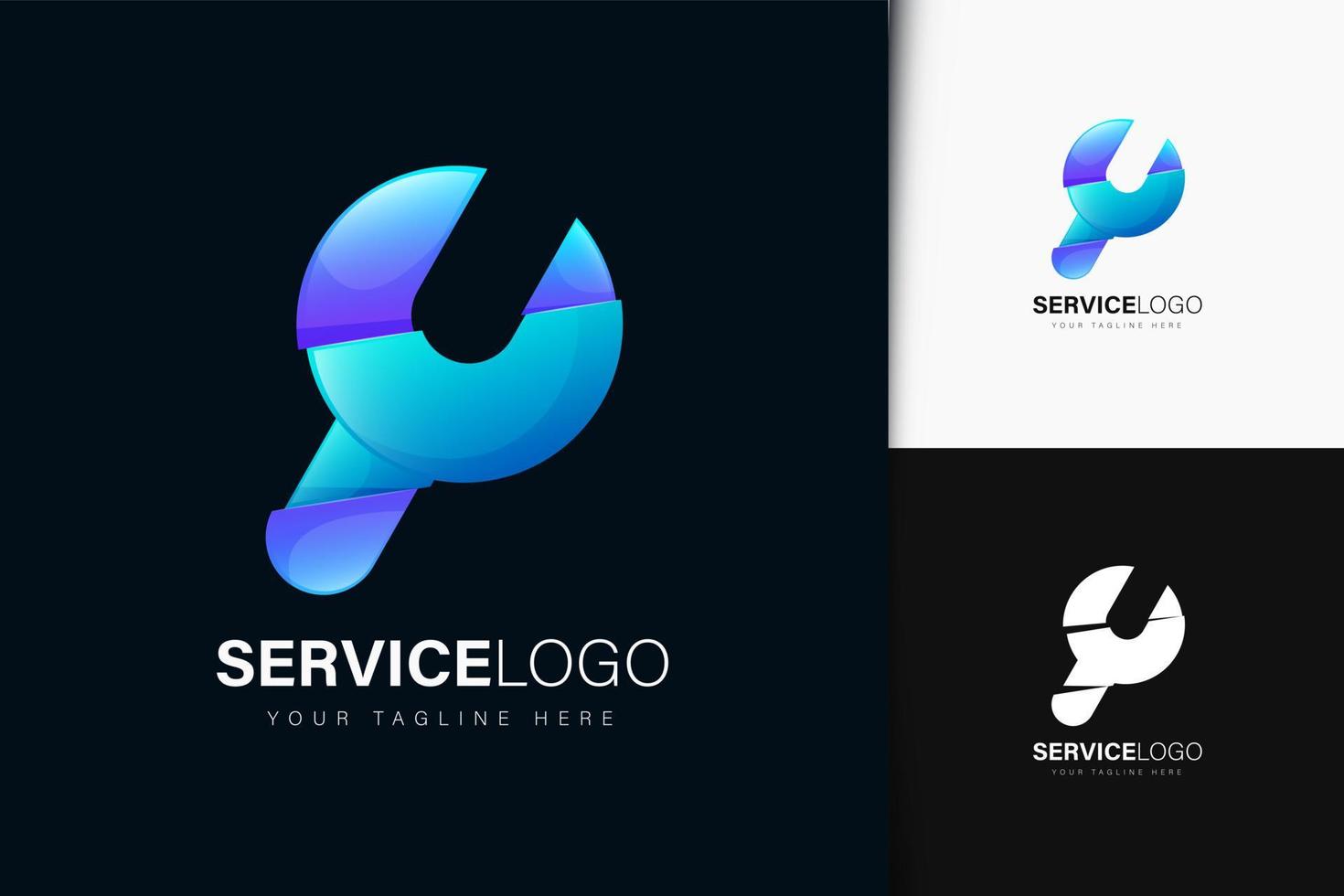 design de logotipo de serviço com gradiente vetor