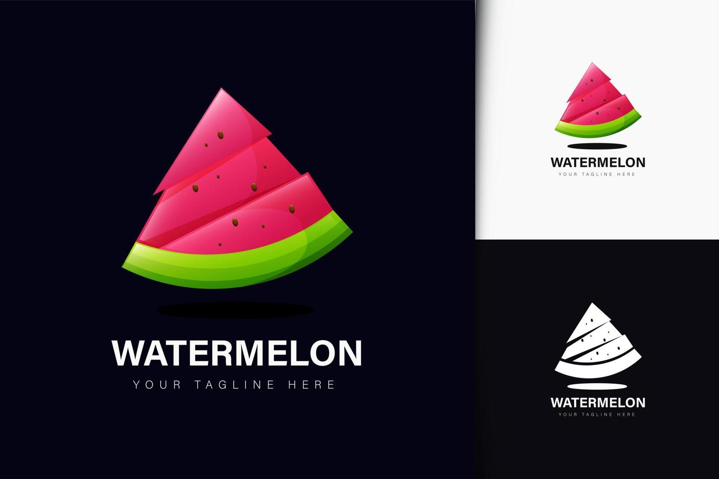 design de logotipo de melancia com gradiente vetor