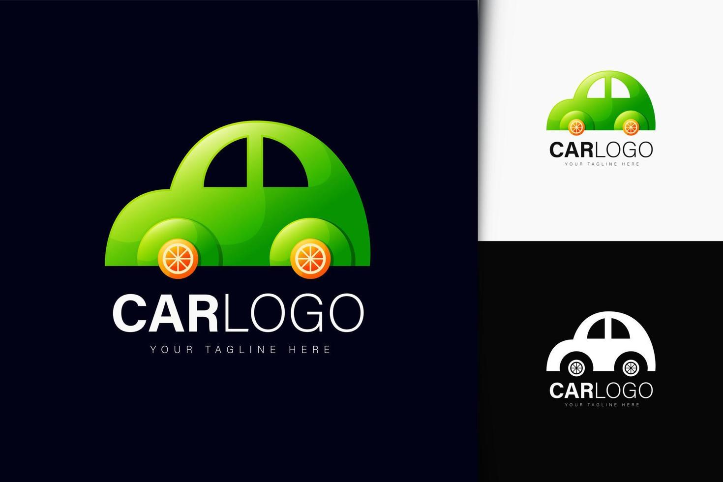 design do logotipo do carro com gradiente vetor