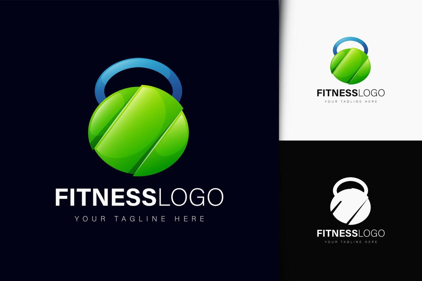 design de logotipo de fitness com gradiente vetor