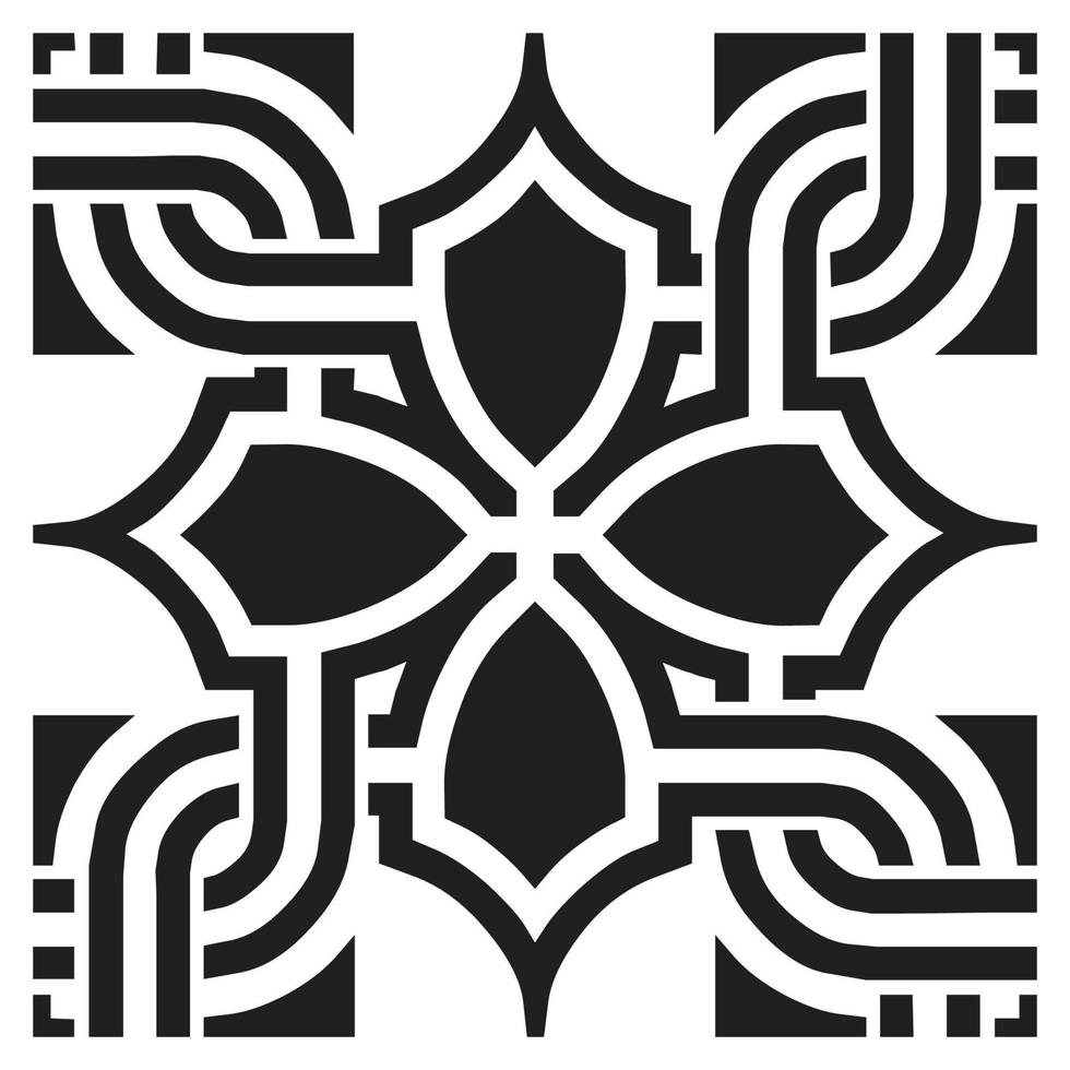 telhas de motivo, design antigo de padrões de ornamento em ilustração vetorial. vetor