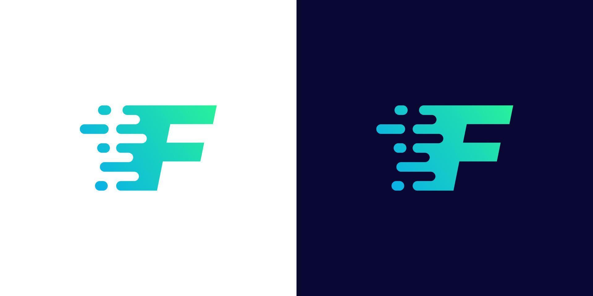 vetor de design de logotipo de f carta corporativa de negócios. modelo de ícone de carta digital colorida para tecnologia. logotipo do pixel