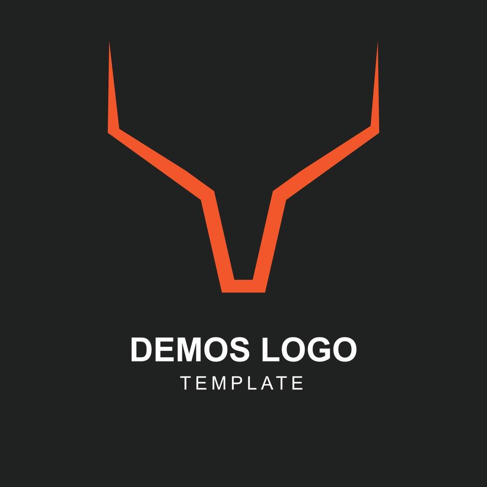 modelo de logotipo de demonstração. design de identidade de ícone de luxo, exclusivo, premium e elegante para corporativo, empresa, etc. esboçou a cabeça de demonstração em arte vetorial. vetor