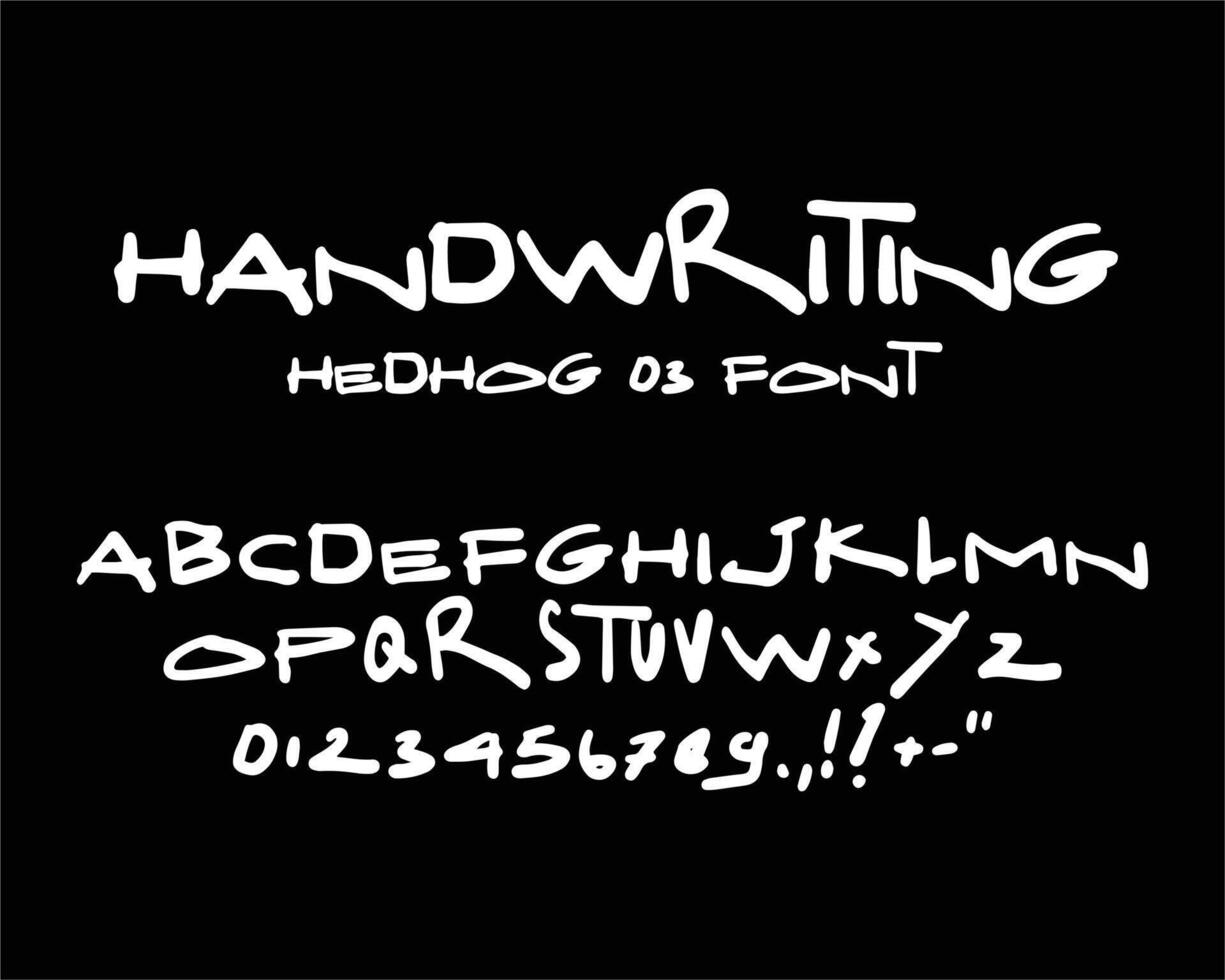 alfabeto de caligrafia manuscrita. A tipografia de vetor criativo pode ser usada para designs, cartazes, convites, impressões, etc. letras naturais em desenhos à mão.