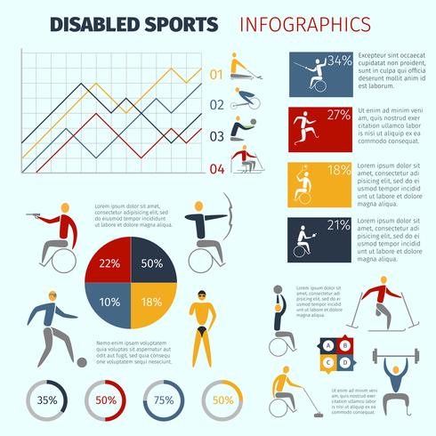 Infográficos de esportes com deficiência vetor