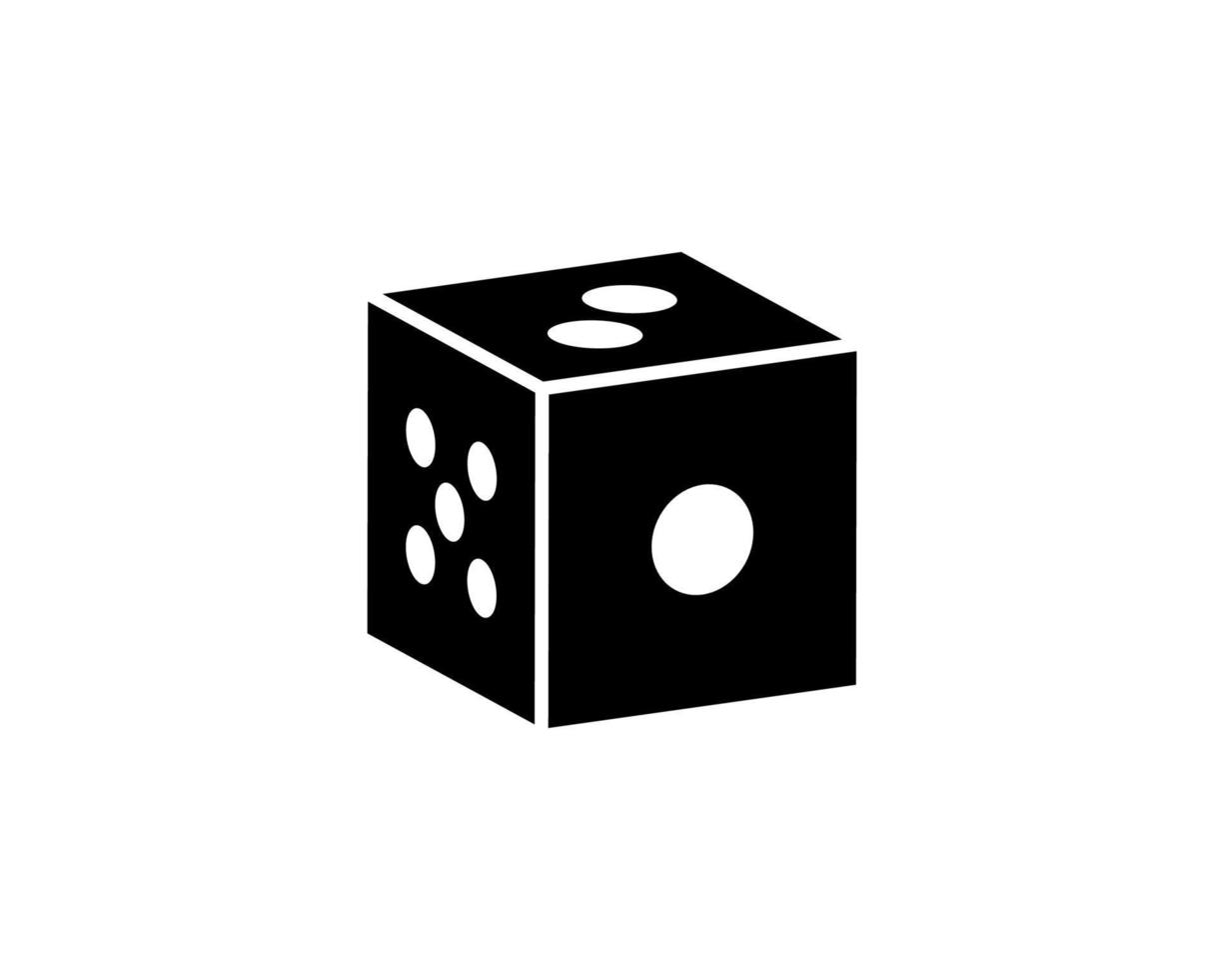 ícone de vetor de dados. símbolo do cubo em isométrico. conceito de jogo. ilustração vetorial eps 10.