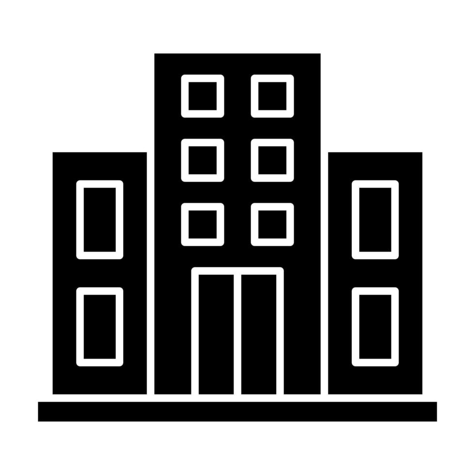 ícone de glifo de edifício de hotel vetor