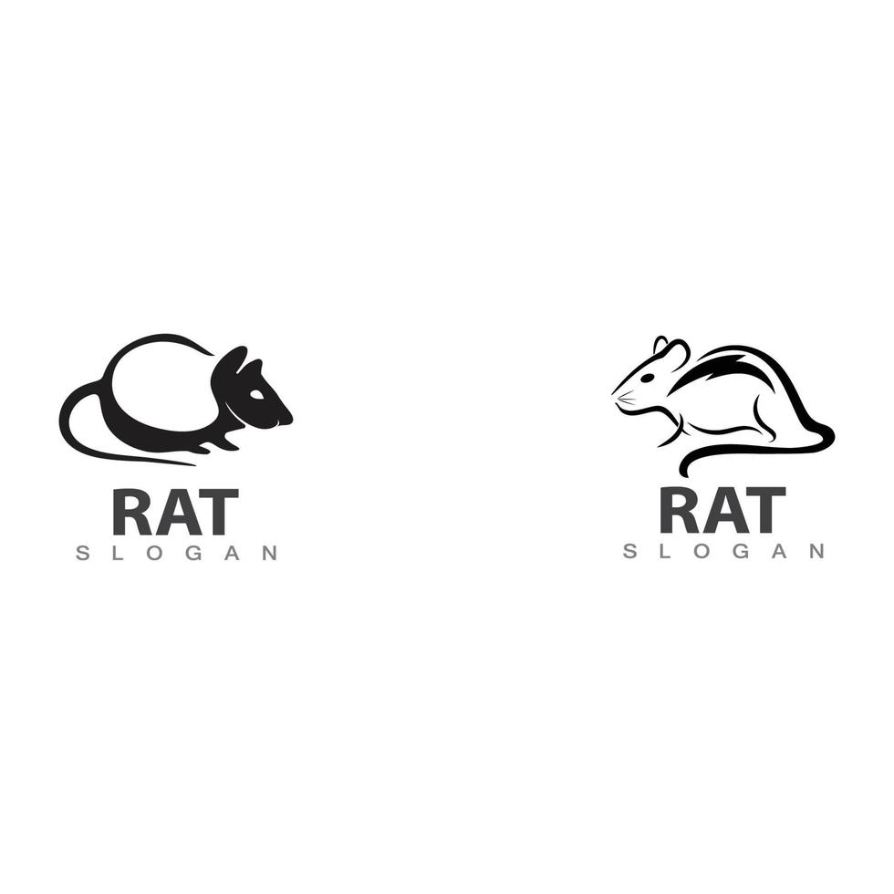 vetor de modelo de design de ícone de logotipo de animal exclusivo linha de rato