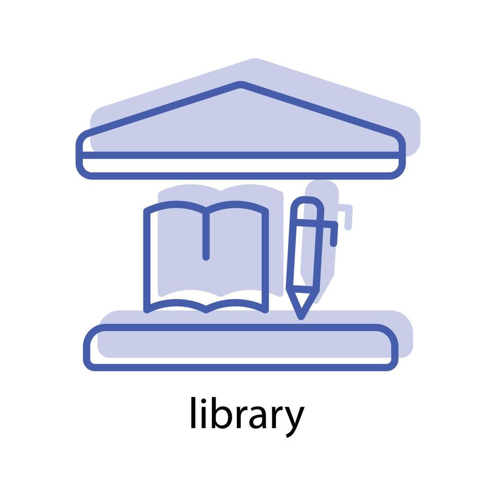 ícone da biblioteca. o ícone pode ser usado para ícone de aplicativo, ícone da web, infográficos, curso editável. vetor de modelo de design