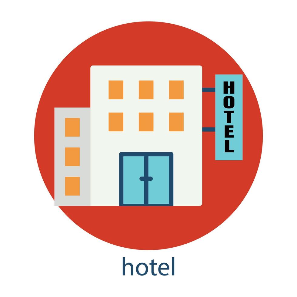 ícone plano do hotel. curso editável. vetor de modelo de design