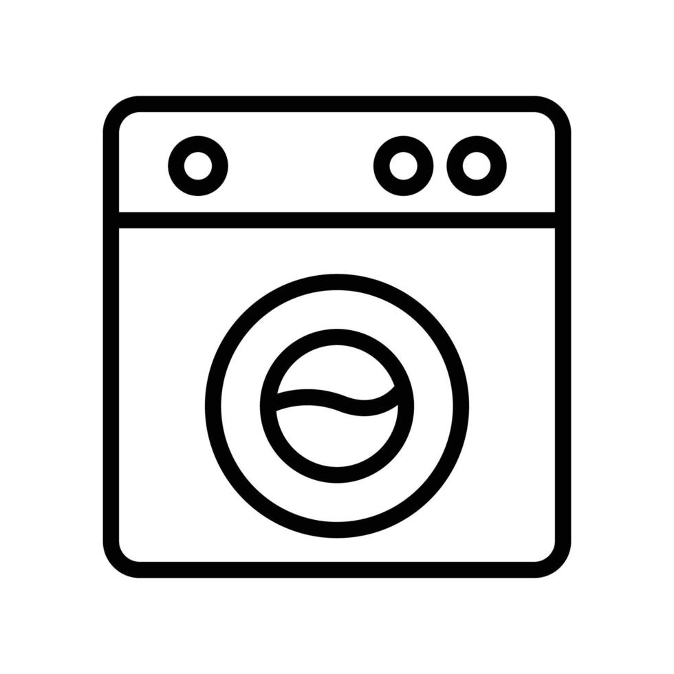ícone de linha de máquina de lavar. interior da casa. ilustração simples. curso editável. vetor de modelo de design