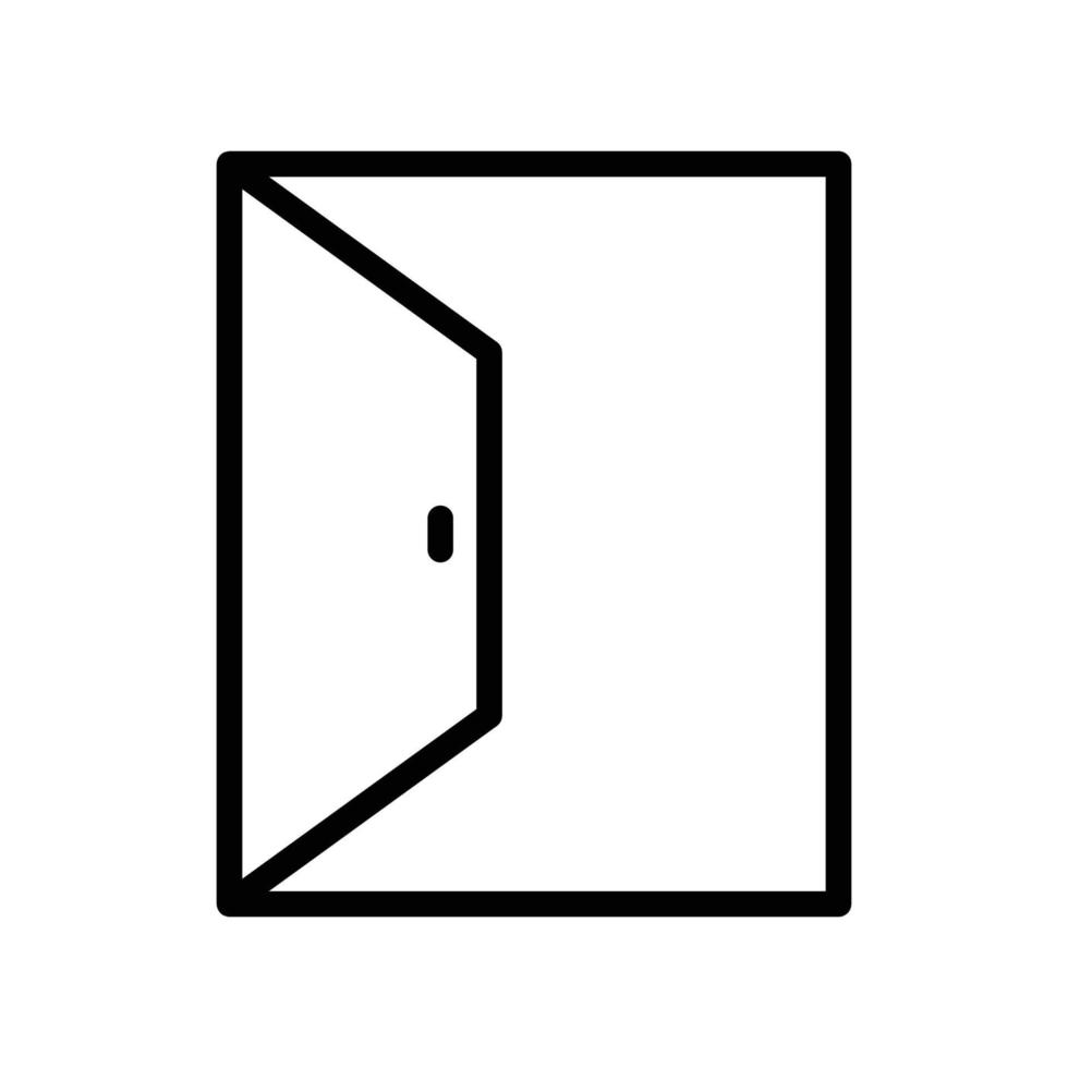 ícone de linha de porta aberta. dentro e fora do ícone. interior da casa. ilustração simples. curso editável. vetor de modelo de design