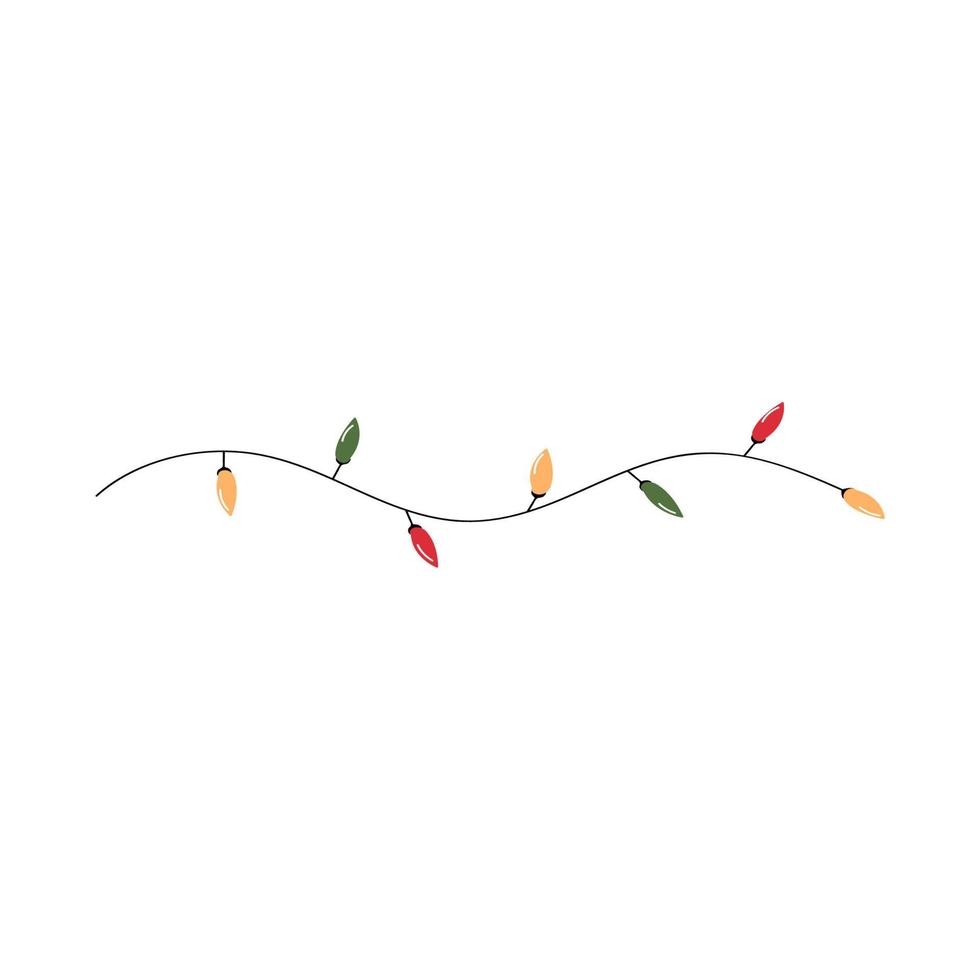 ilustração colorida moderna de vetor de decoração de Natal de luzes cintilantes. usá-lo como elementos para cartões de design, cartaz, cartão, design de papel de embalagem
