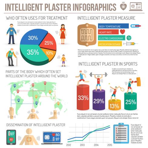 Conjunto de infográficos eletrônicos conjunto multicolorido vetor