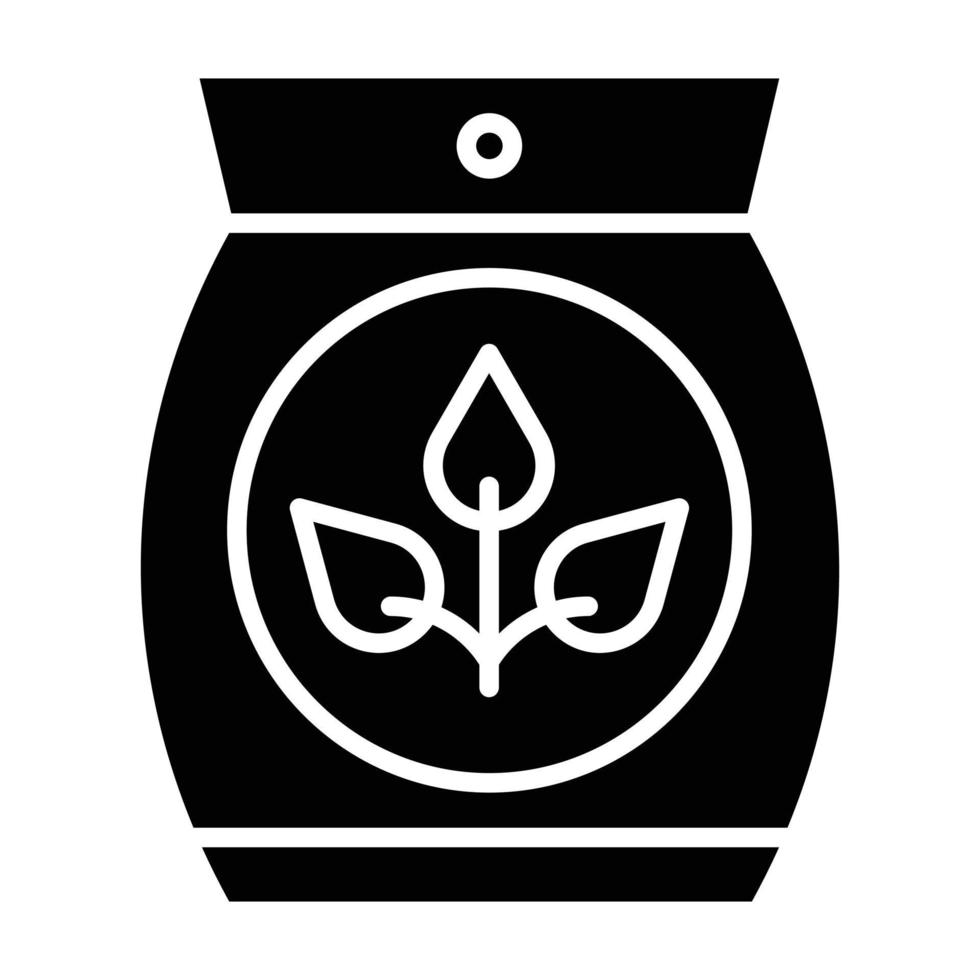 ícone de glifo de saco de sementes vetor