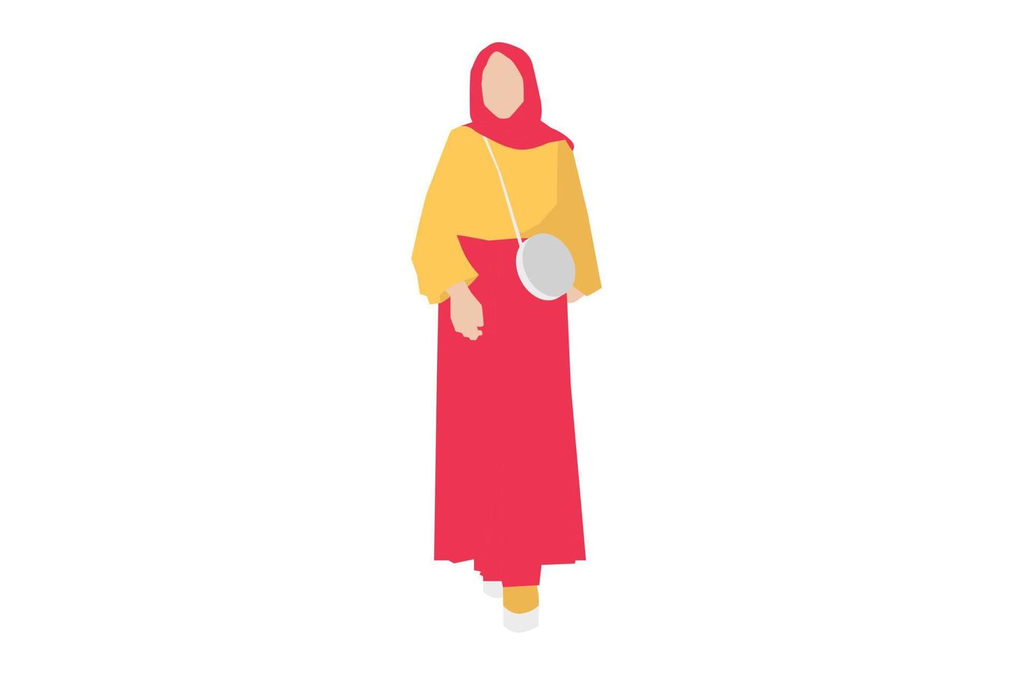 ilustração vetorial de mulheres muçulmanas posando na calçada vetor