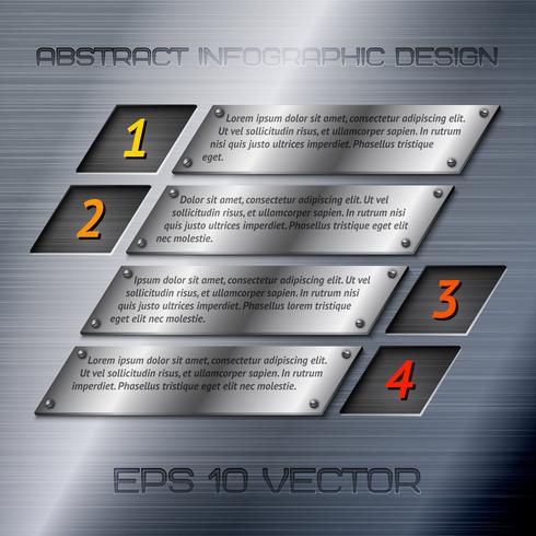 Opções de infográficos metal abstratos vetor