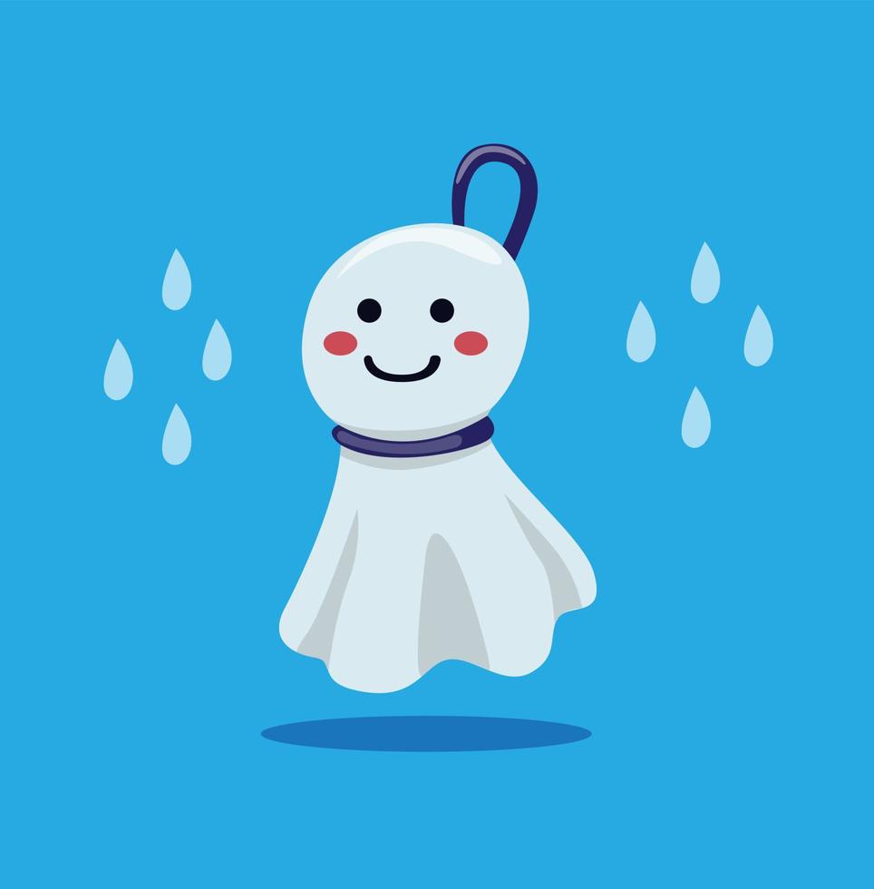 teru teru bozu - ícone do símbolo da boneca da chuva tradicional japonesa ilustração plana dos desenhos animados vetoriais editáveis vetor