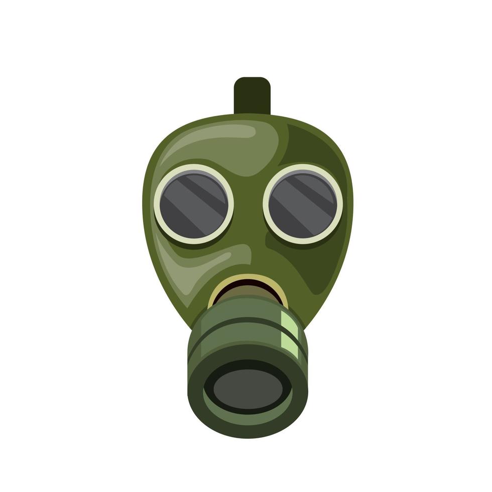 ícone de símbolo de máscara de gás do exército vintage em vetor de ilustração plana dos desenhos animados isolado no fundo branco