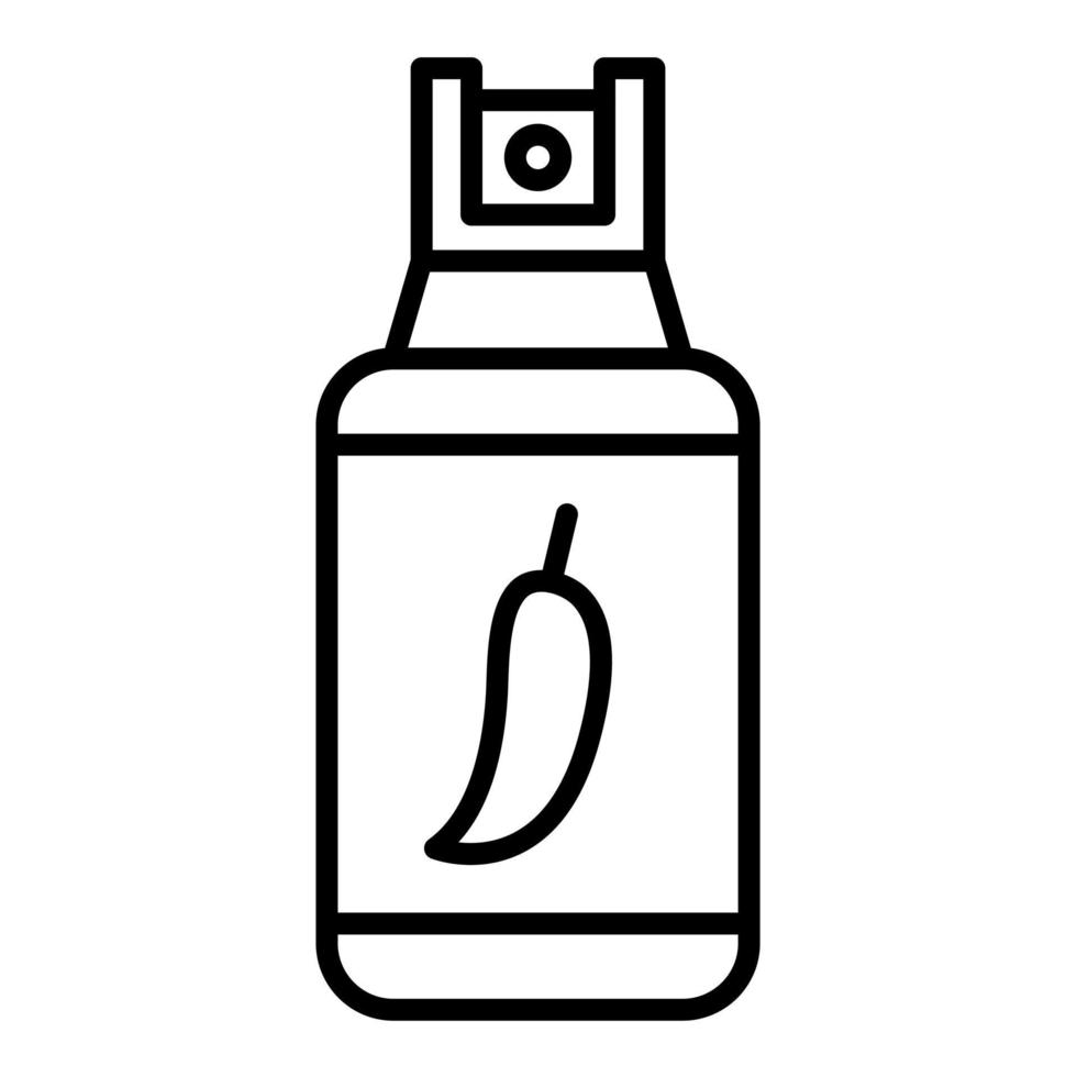 ícone de linha de spray de pimenta vetor