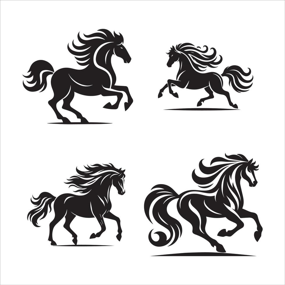 cavalo silhueta ícone gráfico logotipo Projeto vetor